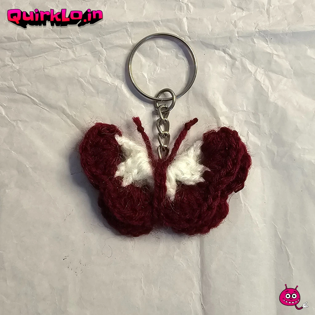 Handmade Crochet Butterfly Keychain