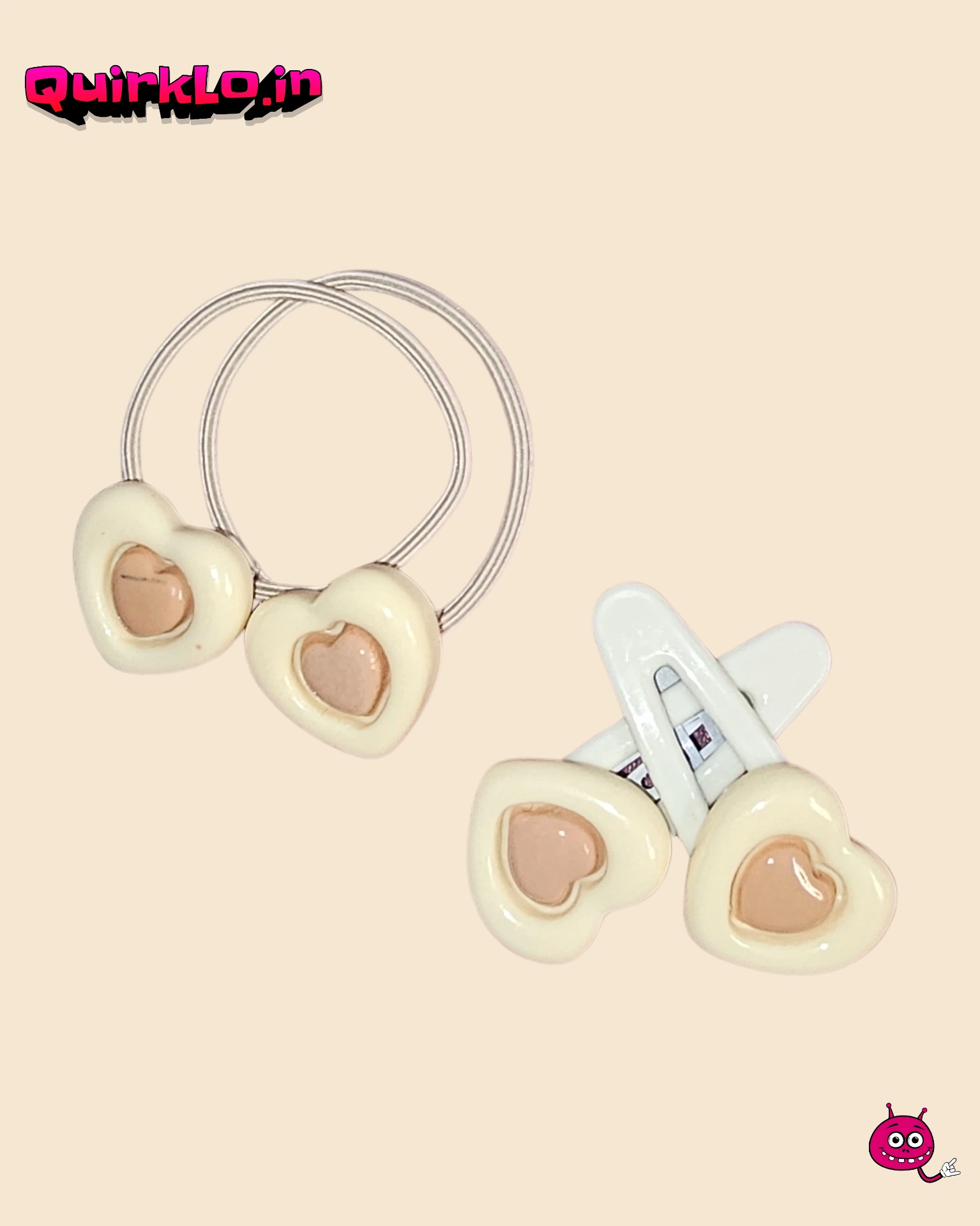 Heart shaped cute - Small clip and band