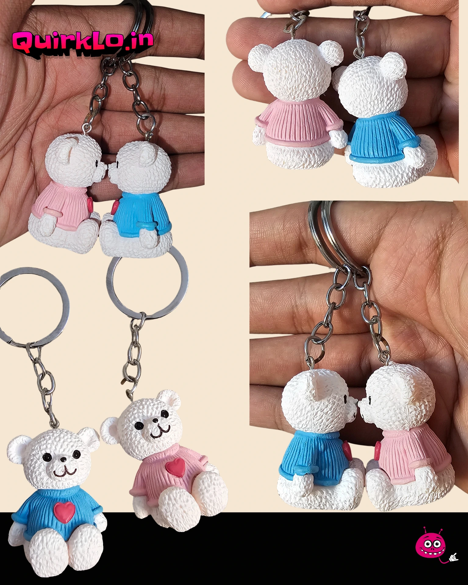 Teddy Couples Keychain